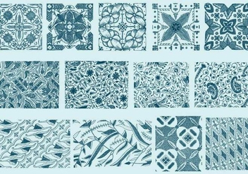 Blue Toile Textures - vector gratuit #402289